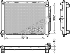 DENSO Radiateur de Refroidissement Pour Renault Clio Modus